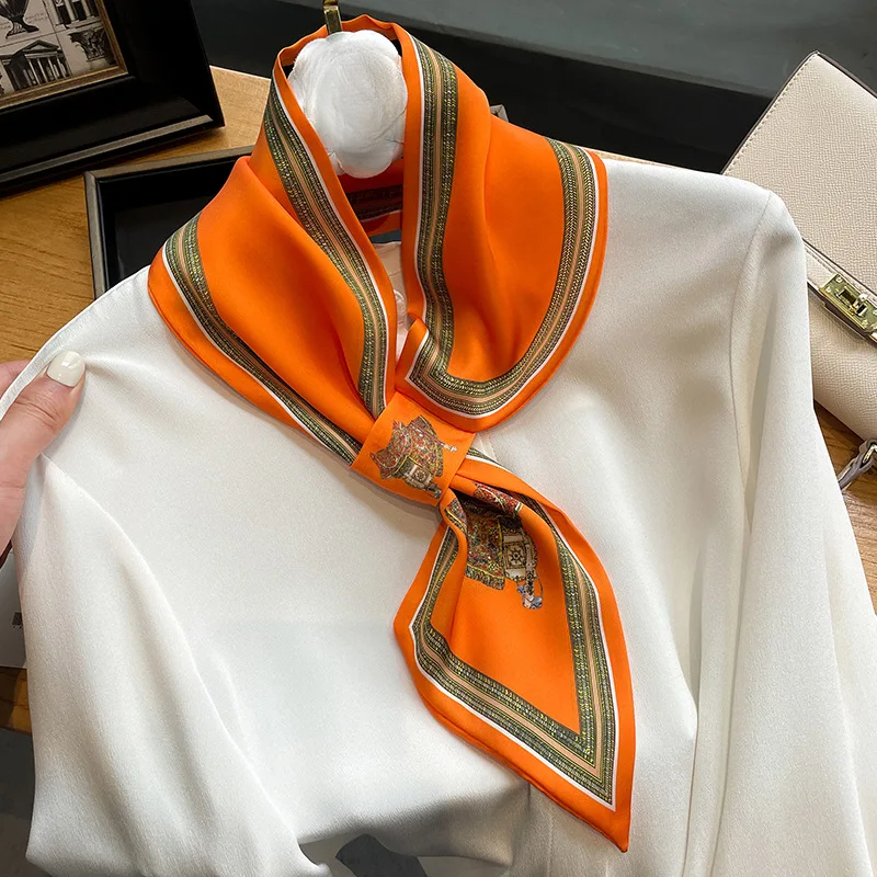 Retro Print Skinny Silk Scarfs - Women Fashion Necktie ulasan dan harga