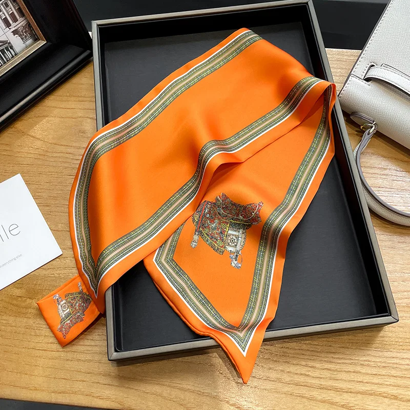 Retro Print Skinny Silk Scarfs - Women Fashion Necktie ulasan dan harga