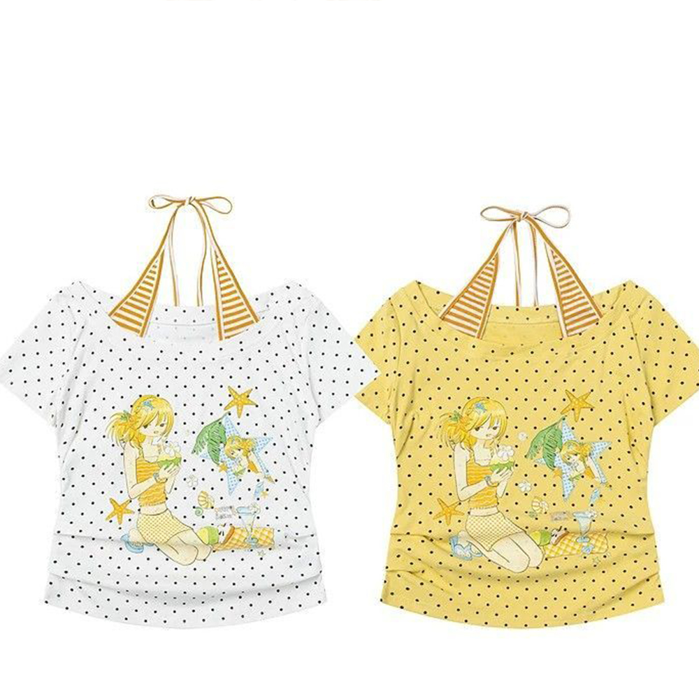Sweet Women's T-Shirt with Pol - Off Shoulder Top ulasan dan harga