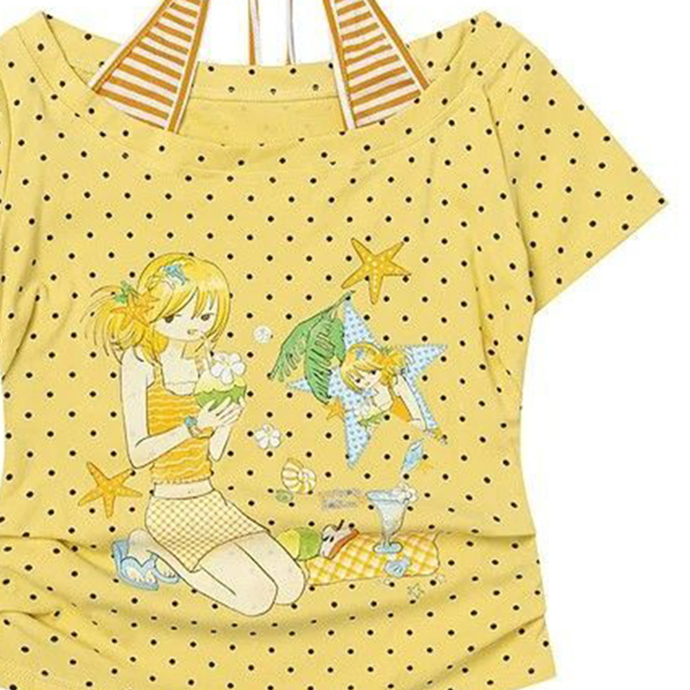 Sweet Women's T-Shirt with Pol - Off Shoulder Top ulasan dan harga
