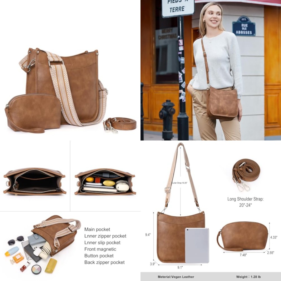 CLUCI Purses for Women, Vegen  - Crossbody Bag Women ulasan dan harga