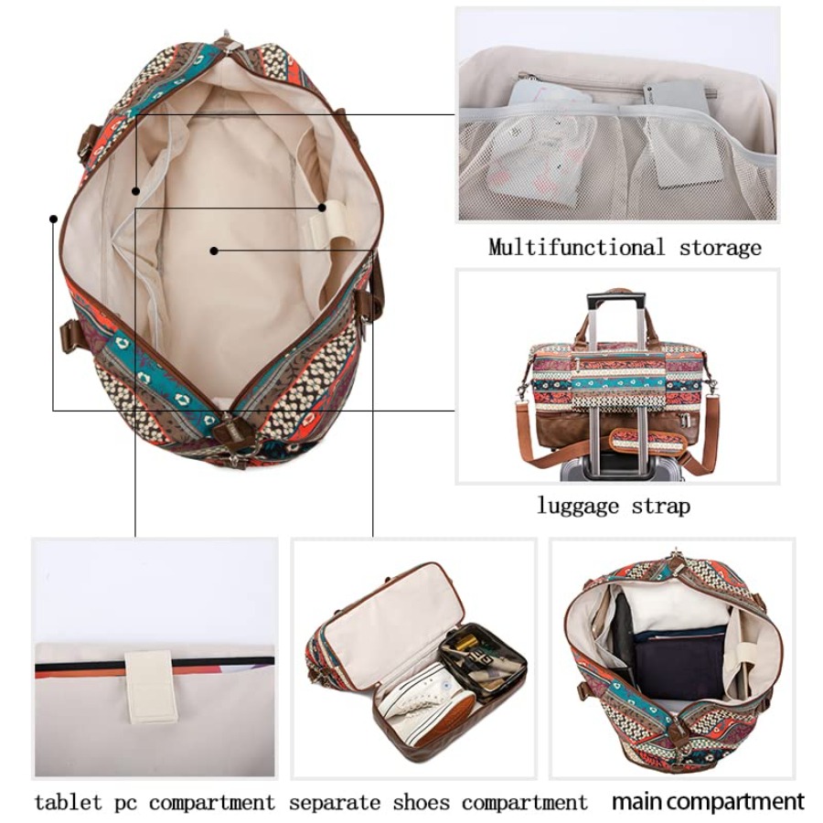 Garment Bag with Shoes Compart - Canvas Tote Bag ulasan dan harga