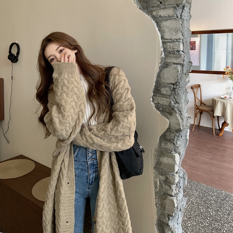 Long Knitted Sweater Women's A - Longline Cardigan Knit ulasan dan harga