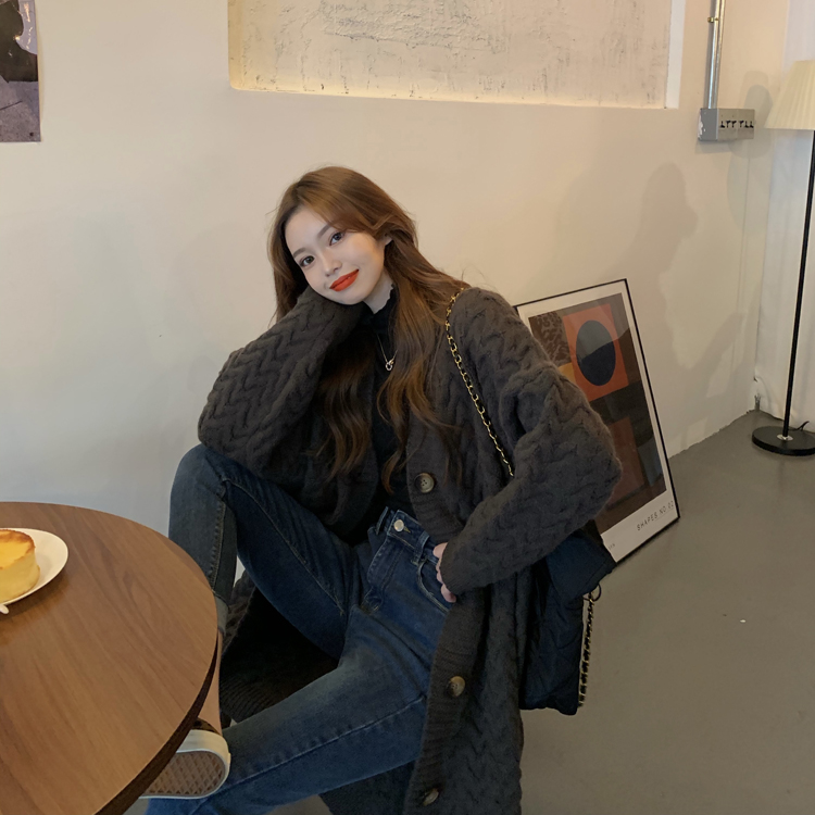 Long Knitted Sweater Women's A - Longline Cardigan Knit ulasan dan harga