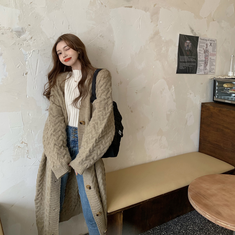 Long Knitted Sweater Women's A - Longline Cardigan Knit ulasan dan harga