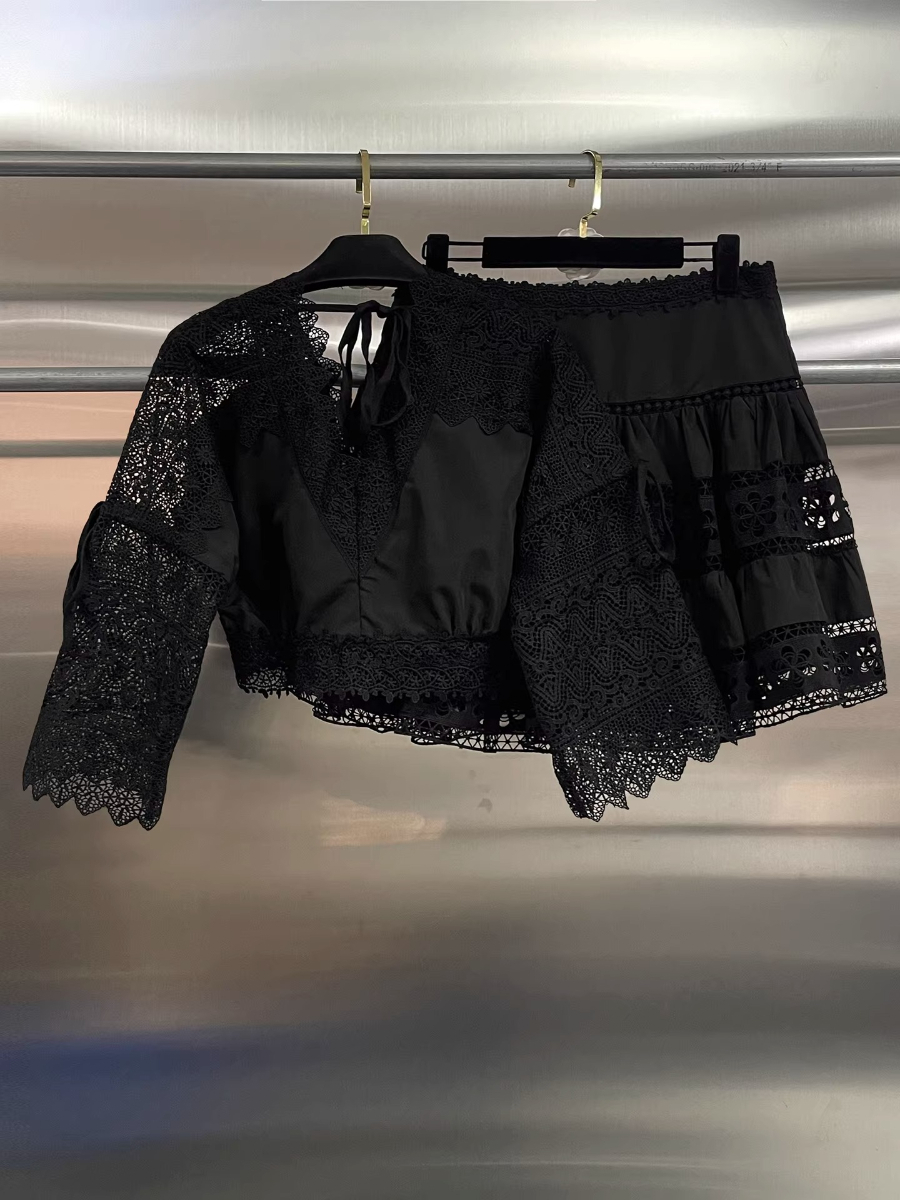 GALCAUR Black Spliced Lace Two - Women'S Fashion Edgy ulasan dan harga