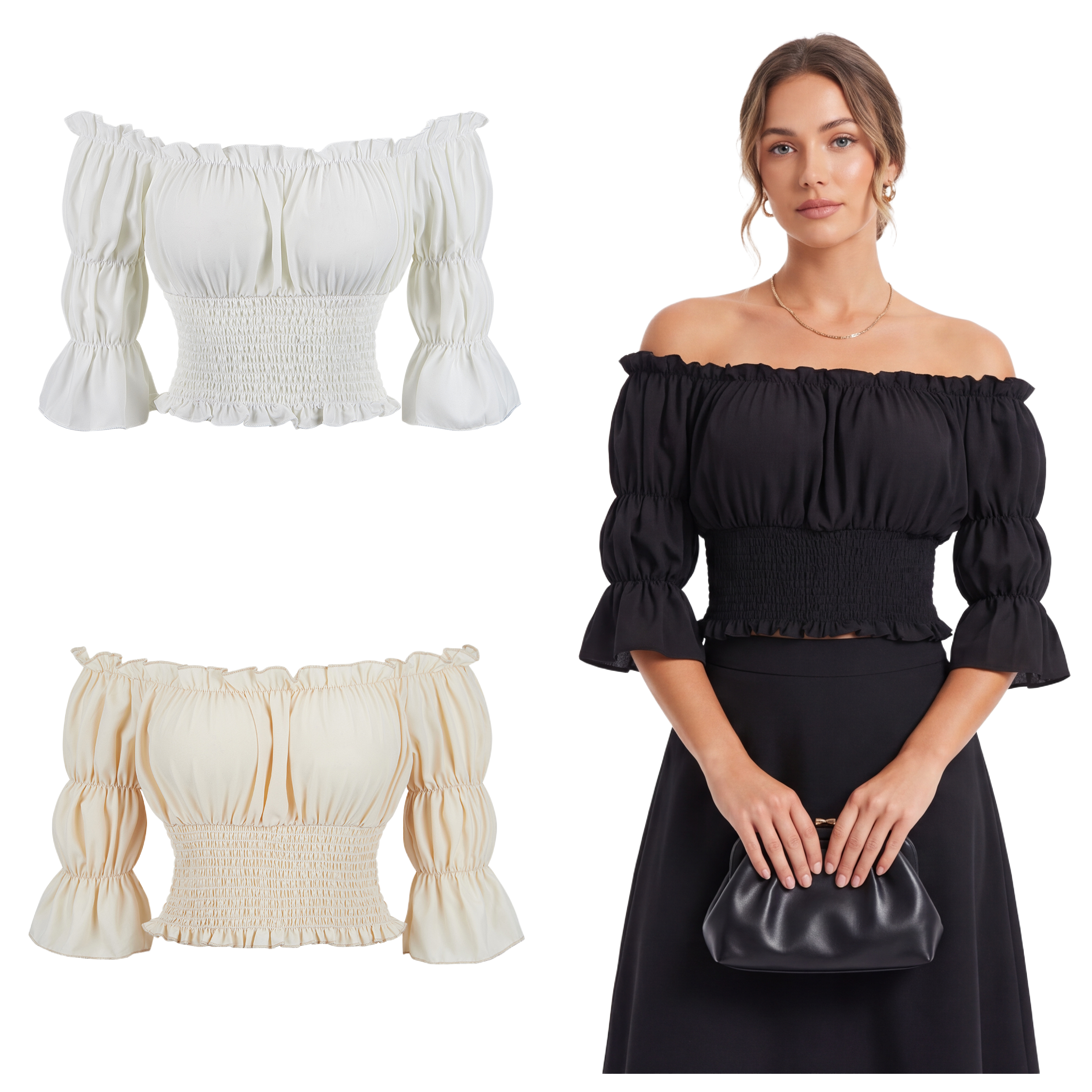 Renaissance Blouse Women Top w - Off Shoulder Top ulasan dan harga