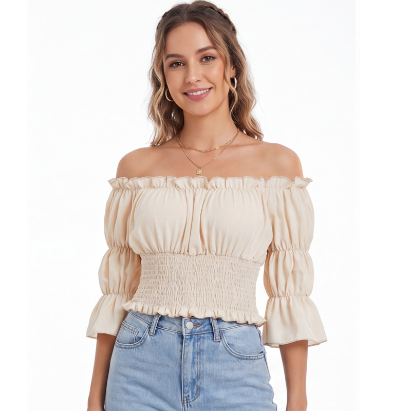 Renaissance Blouse Women Top w - Off Shoulder Top ulasan dan harga