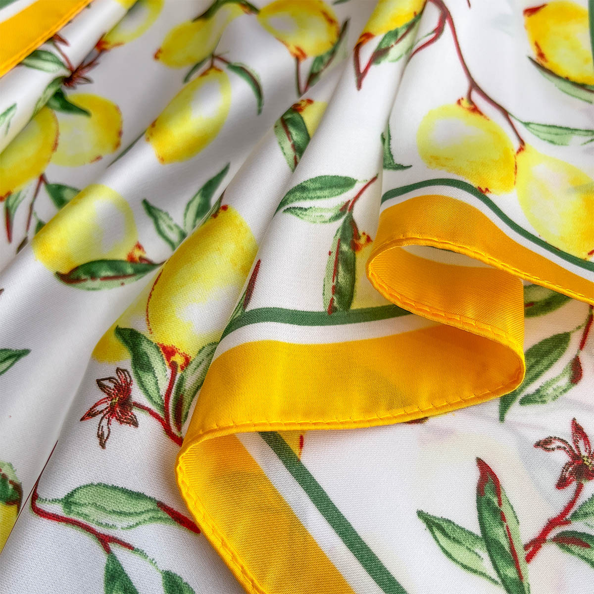 2025 New Yellow Lemon Print Sq - Women Fashion Necktie ulasan dan harga