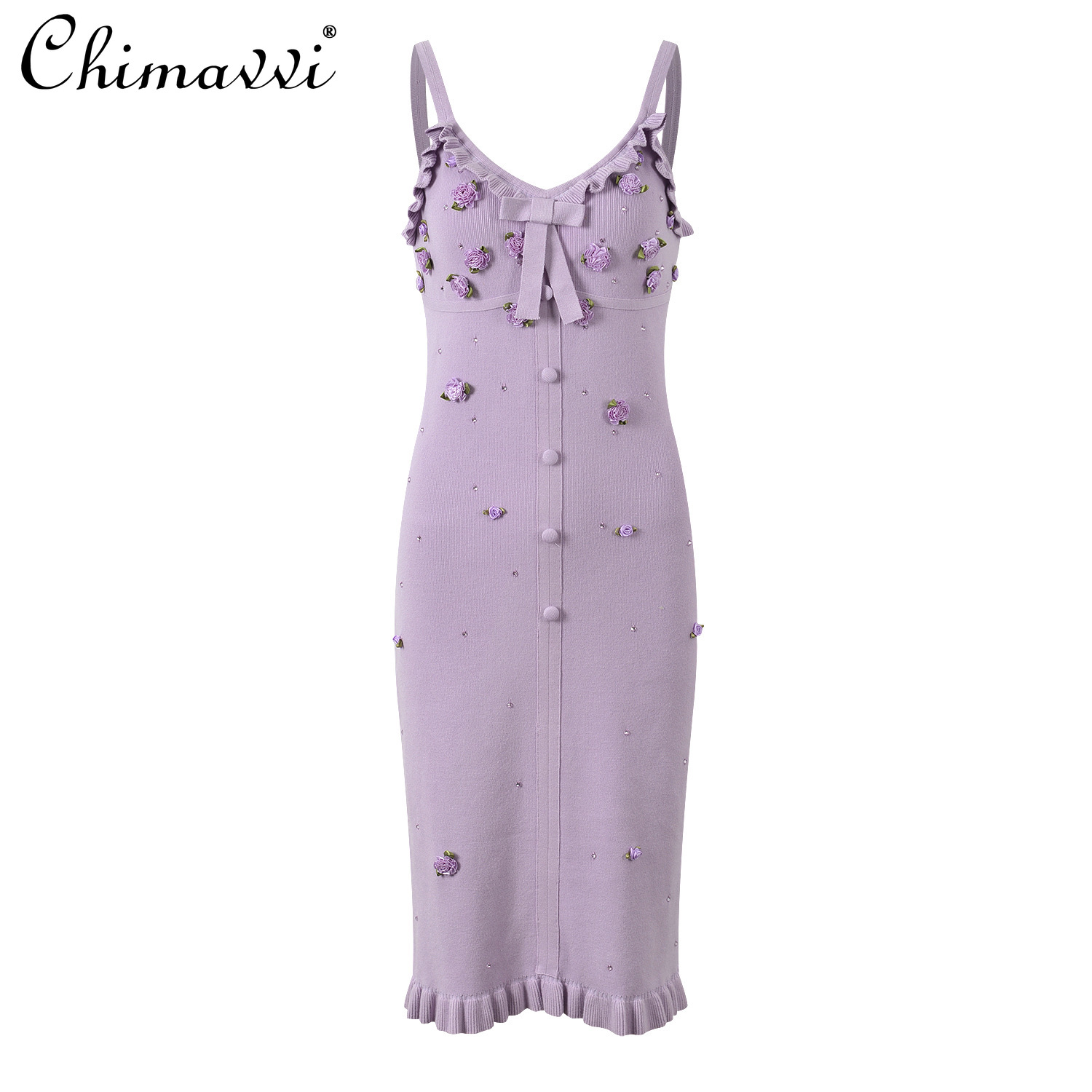 French 3D Flower Hot Diamond F - Longline Cardigan Knit ulasan dan harga