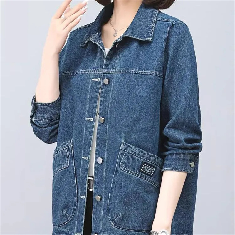 Spring Autumn Lady Long Sleeve - Women Fashion Jeans Top ulasan dan harga