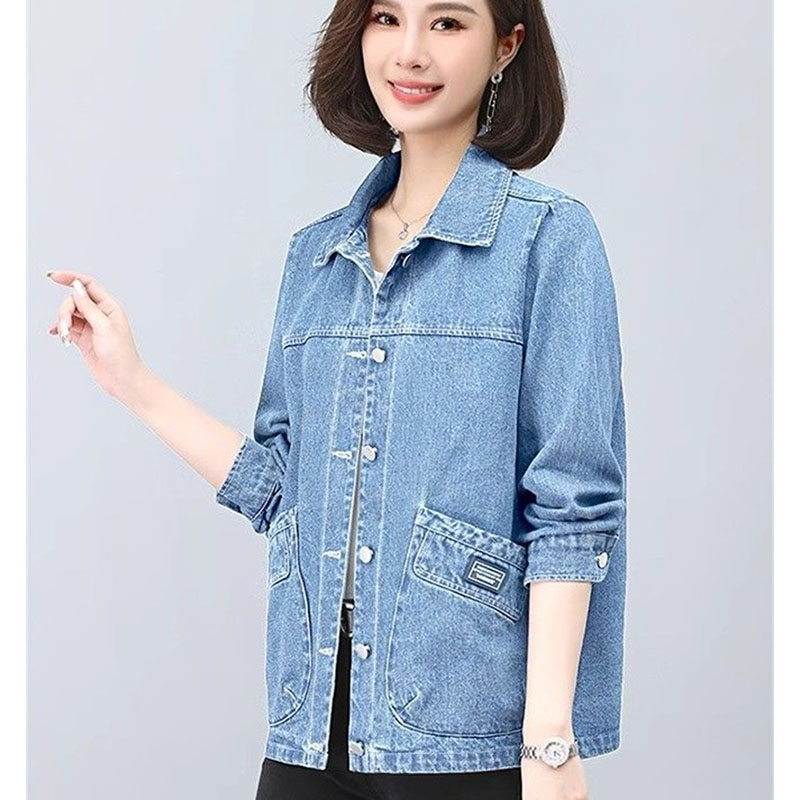 Spring Autumn Lady Long Sleeve - Women Fashion Jeans Top ulasan dan harga