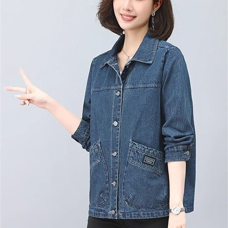 Spring Autumn Lady Long Sleeve - Women Fashion Jeans Top ulasan dan harga