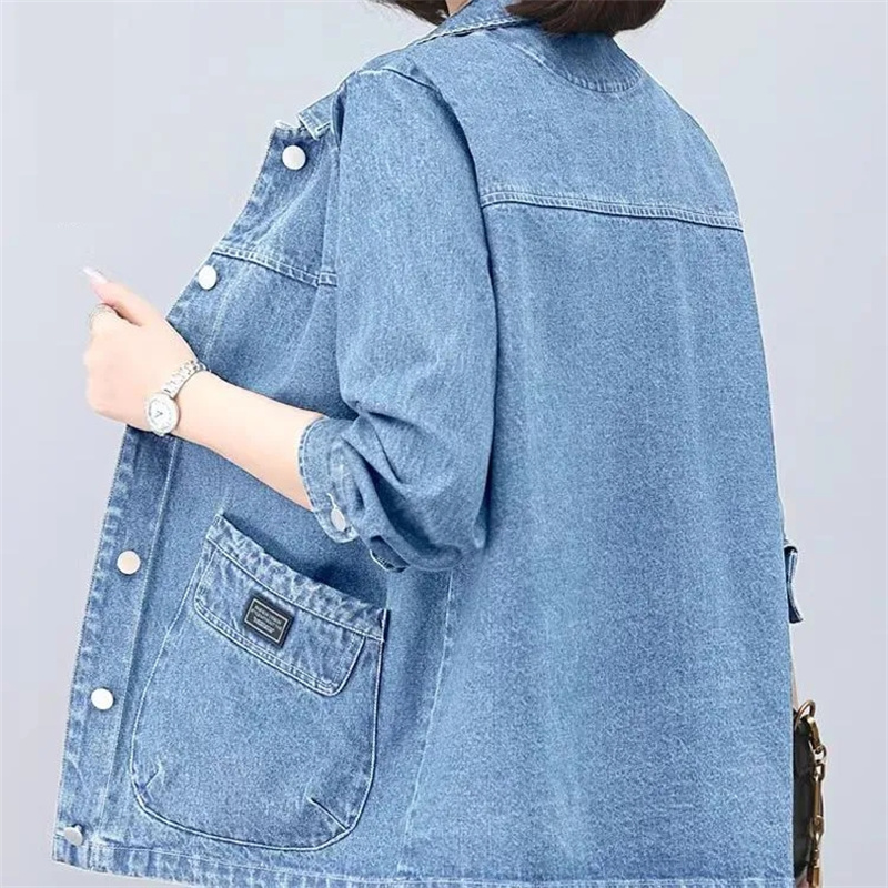Spring Autumn Lady Long Sleeve - Women Fashion Jeans Top ulasan dan harga
