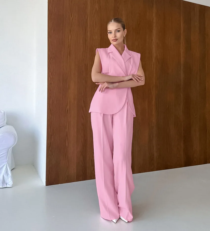 Pink Waistcoat Pants Suit Wome - Women'S Fashion For Summer 2025 ulasan dan harga
