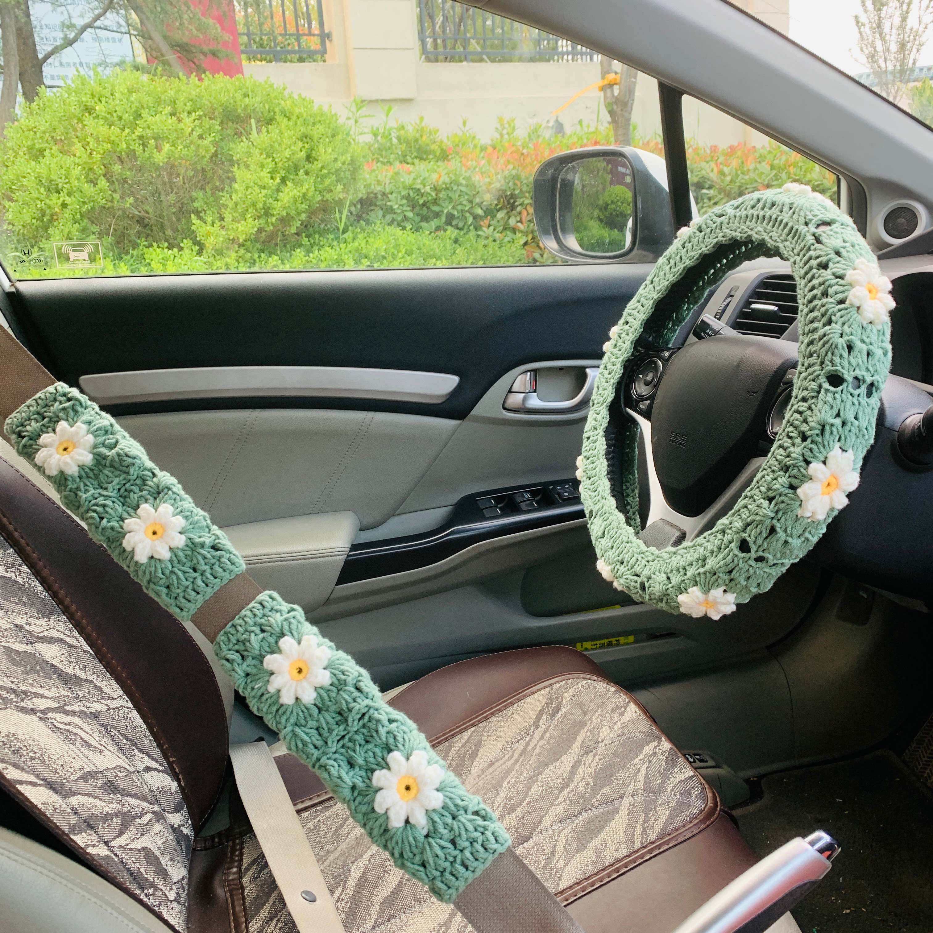 Cute Handmade Crochet Car Stee - Women Fashion Hub ulasan dan harga