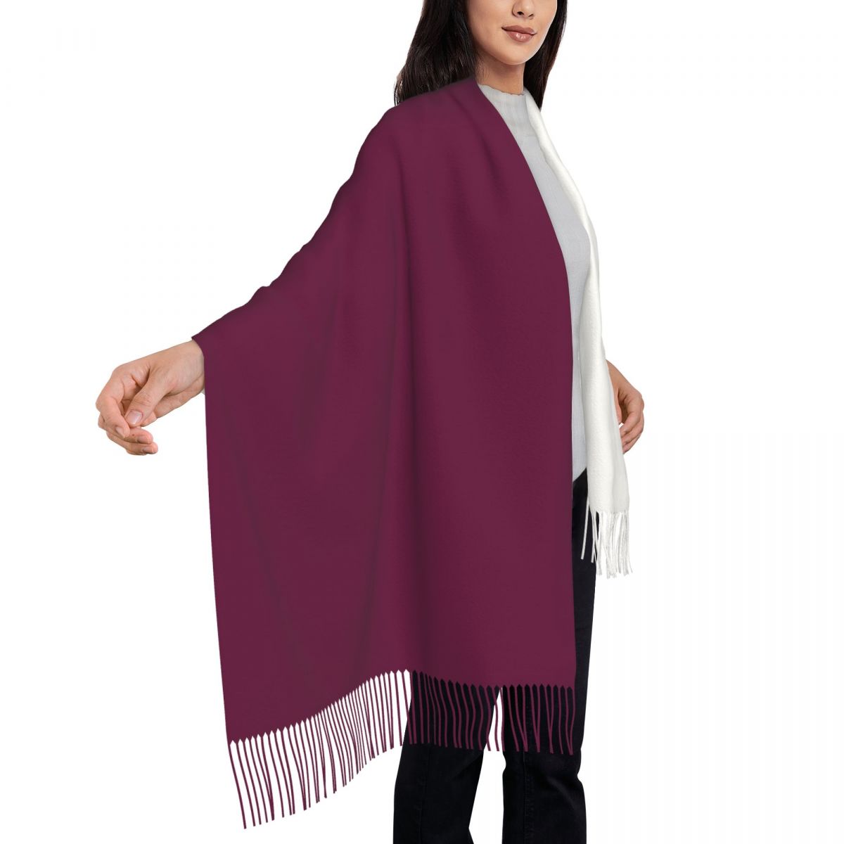 Qatar Flag Women's Tassel Shaw - Women Fashion Qatar ulasan dan harga