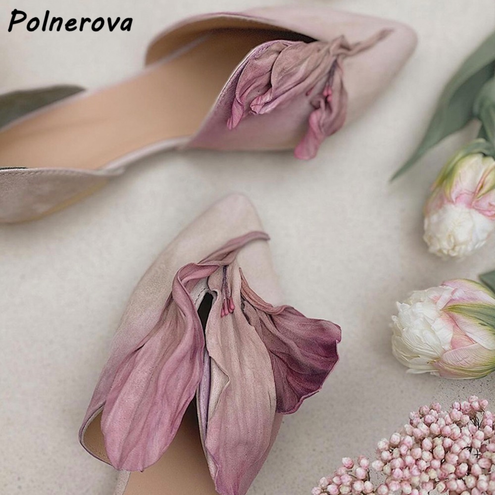 Green Pink Bud Pumps Flat Plea - Women'S Fashion For Summer 2025 ulasan dan harga