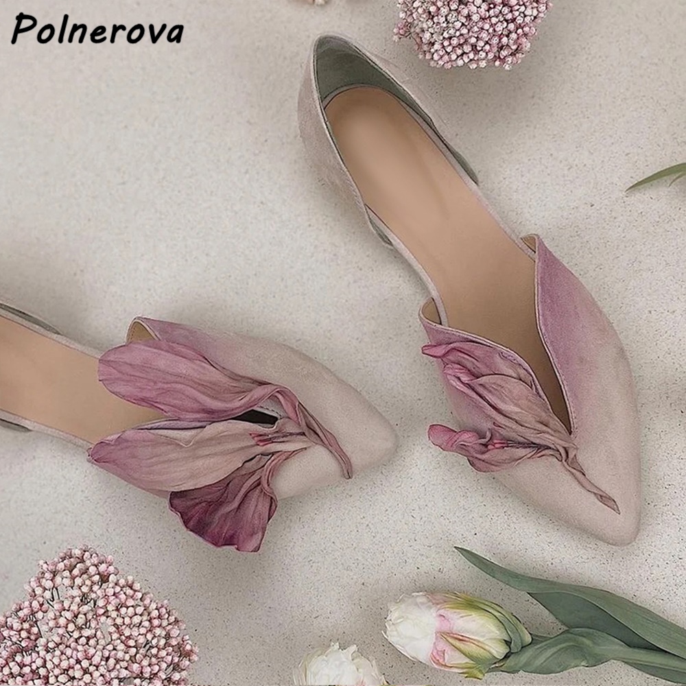 Green Pink Bud Pumps Flat Plea - Women'S Fashion For Summer 2025 ulasan dan harga