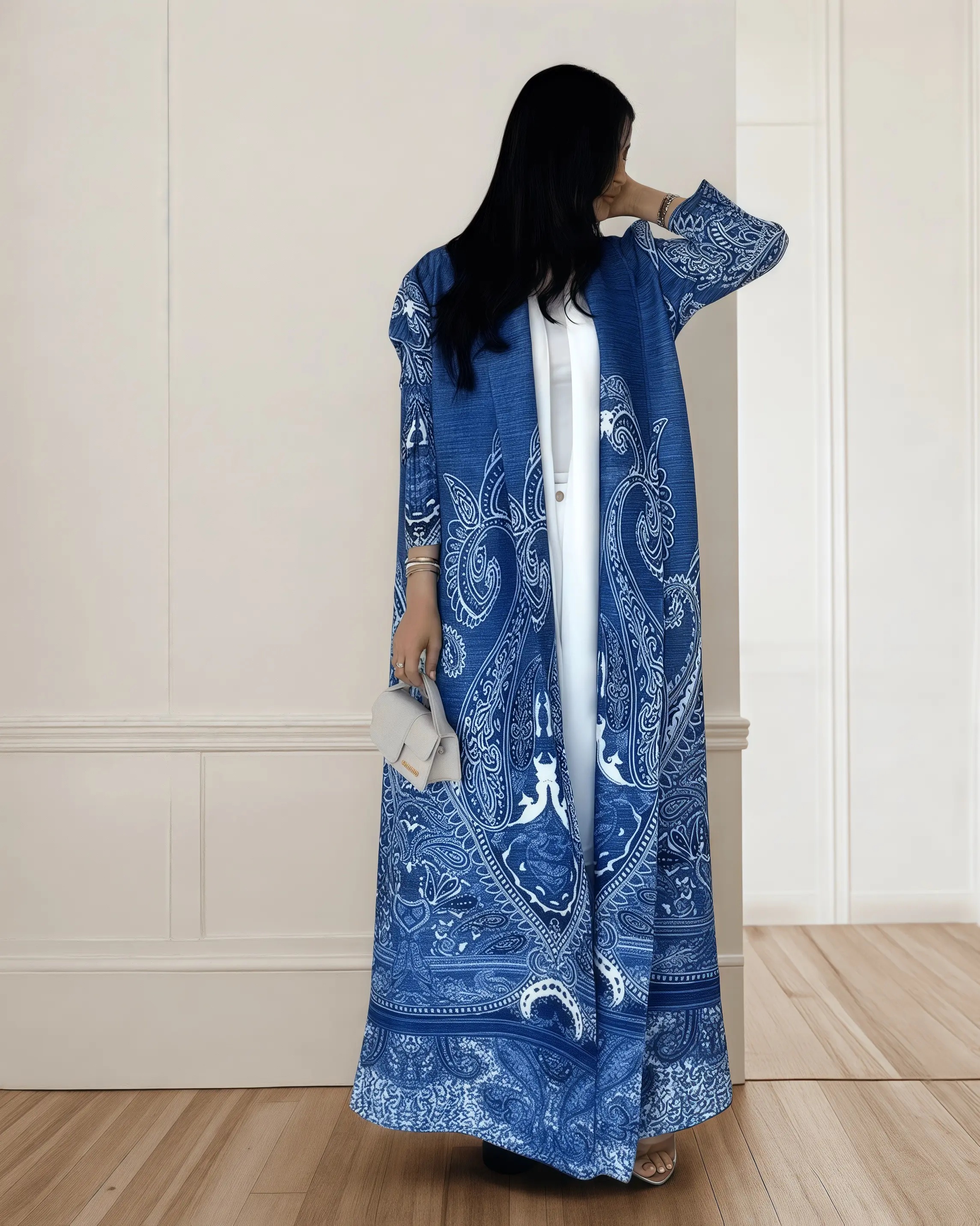 YUDX Miyake Pleated Print Fold - Longline Cardigan Knit ulasan dan harga