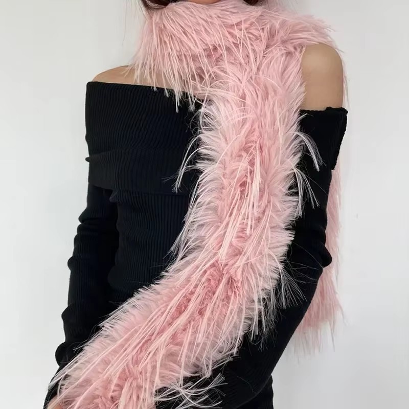 Women Faux Rabbit Fur Long Sca - Women'S Fashion Parka ulasan dan harga